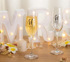 40th Anniversary Wedding Gifts, Champagne flutes 40th Anniversary Decorations Champagne Glasses with Rhinestones 40th Gift for Married Couples, Relatives, Parents - VARLKA