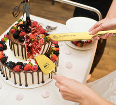 Cake Cutting Set for Wedding, Silver Wedding Cake Knife and Server Set, Cake Cutter Server Set Bridal Show Gifts Engagement Anniversary Birthday Gifts - VARLKA