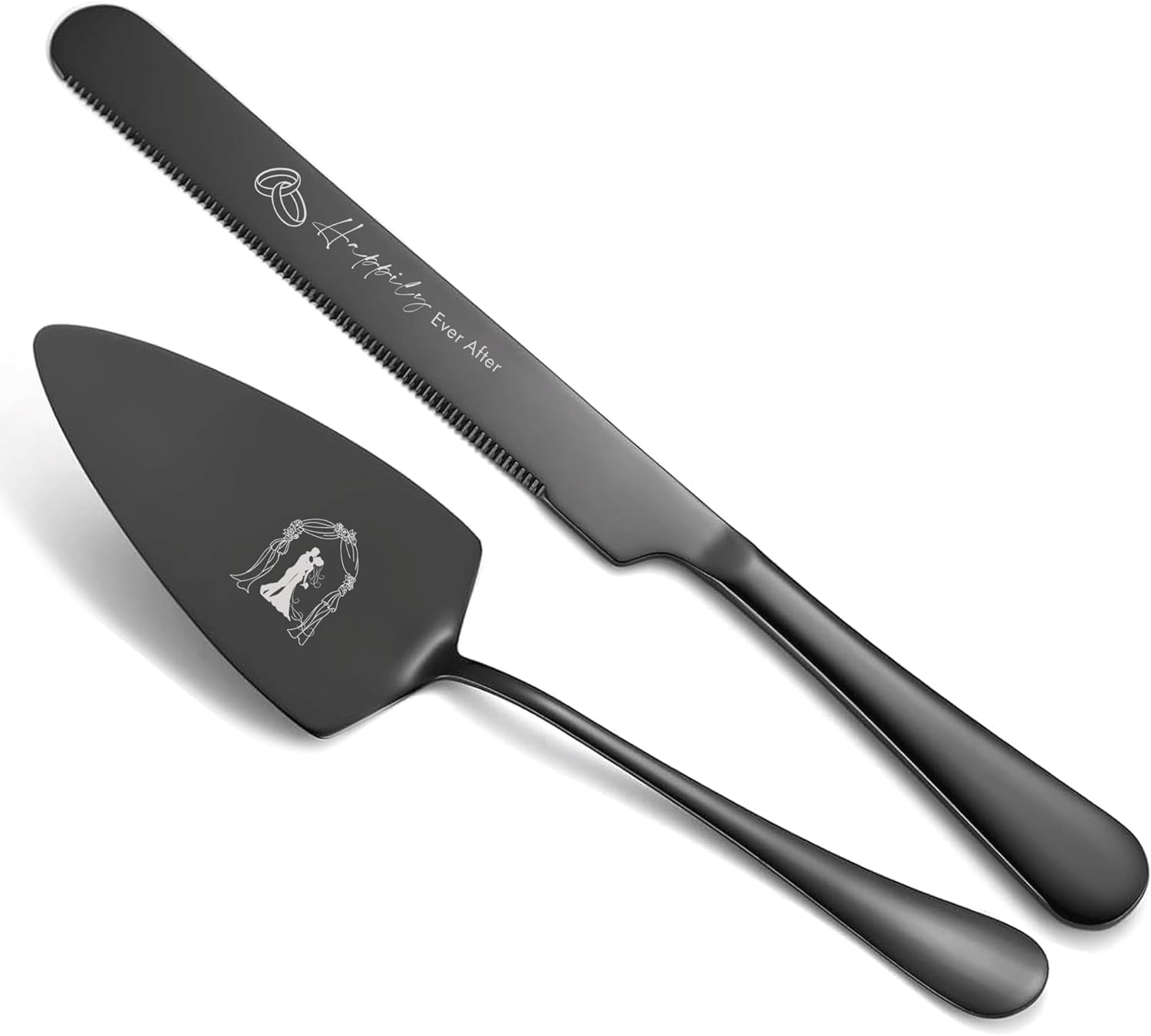 Cake Cutting Set for Wedding, Silver Wedding Cake Knife and Server Set, Cake Cutter Server Set Bridal Show Gifts Engagement Anniversary Birthday Gifts - VARLKA